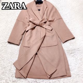 ザラ(ZARA)の97★ZARA ガウンコート ベルテッド マキシ丈 ロングコート キャメル M(ロングコート)