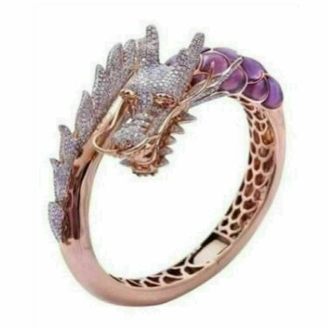 【A155】リング　メンズ　指輪　ピンク　龍　ドラゴン　20号 メンズのアクセサリー(リング(指輪))の商品写真