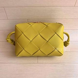 ●leather largeBraided バッグYELLOW●本革(ショルダーバッグ)