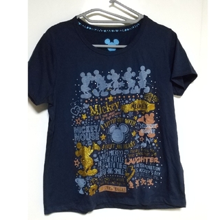 ディズニー(Disney)のレディースTシャツ半袖  ディズニー  ラインストーン  ネービーブルー 新品(Tシャツ(半袖/袖なし))