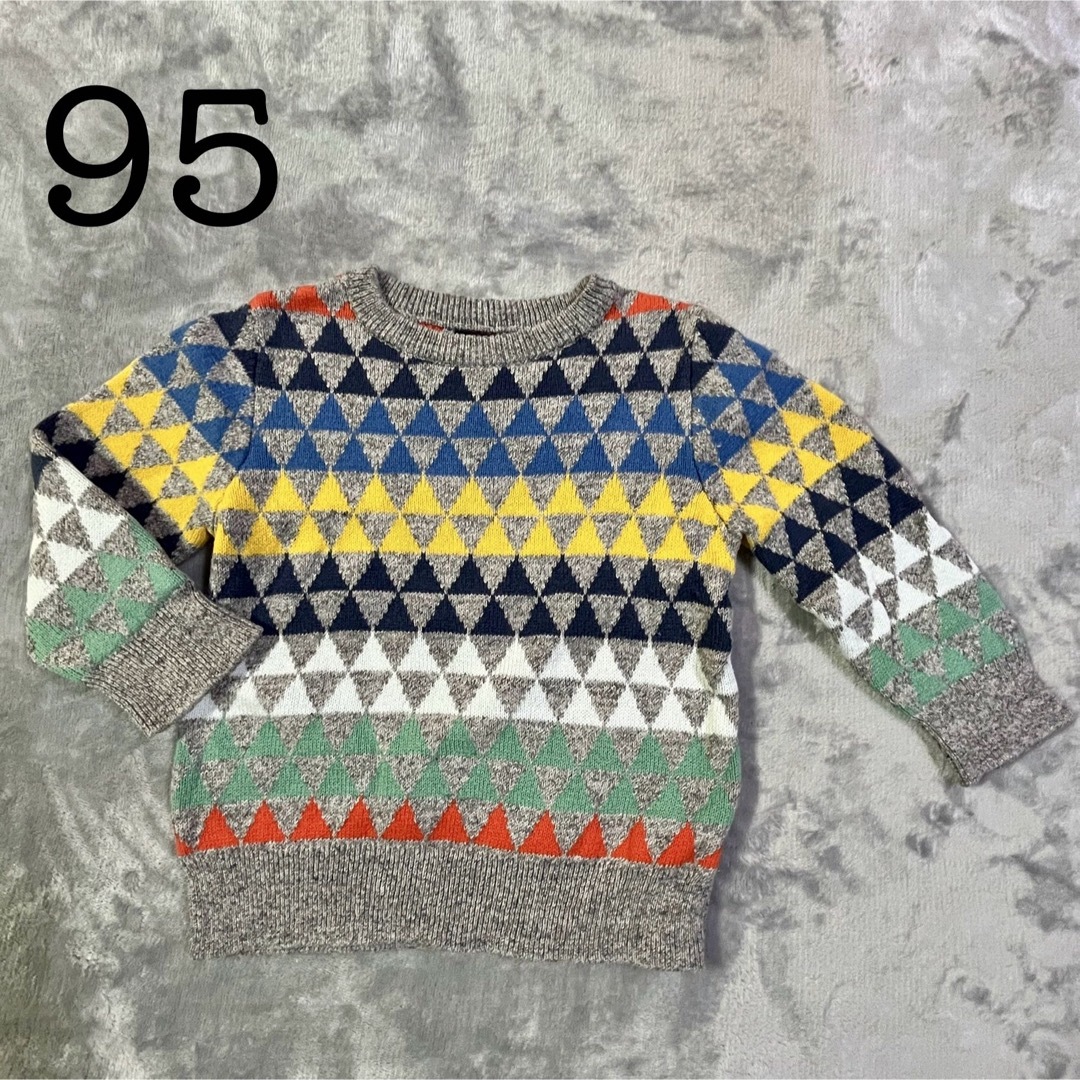 babyGAP(ベビーギャップ)のベビーギャップ　95 ニット　幾何学　三角 キッズ/ベビー/マタニティのキッズ服男の子用(90cm~)(ニット)の商品写真