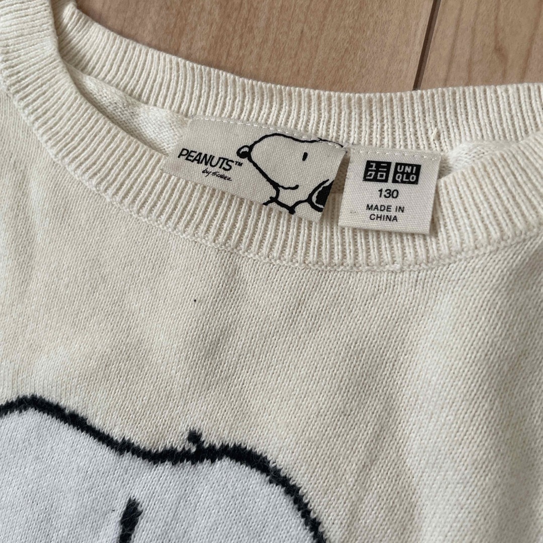 UNIQLO(ユニクロ)のUNIQLO スヌーピー　ニット　長袖　130 キッズ/ベビー/マタニティのキッズ服女の子用(90cm~)(Tシャツ/カットソー)の商品写真
