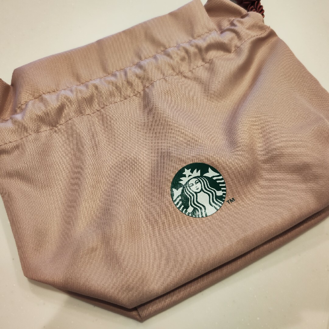 Starbucks(スターバックス)のスタバ シュトーレン 巾着 未使用 くすみピンク レディースのファッション小物(ポーチ)の商品写真