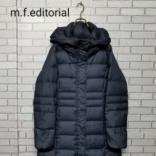 エムエフエディトリアル(m.f.editorial)の【m.f.editorial】ダウンコート　ロング　M へリンボーン柄(ダウンコート)