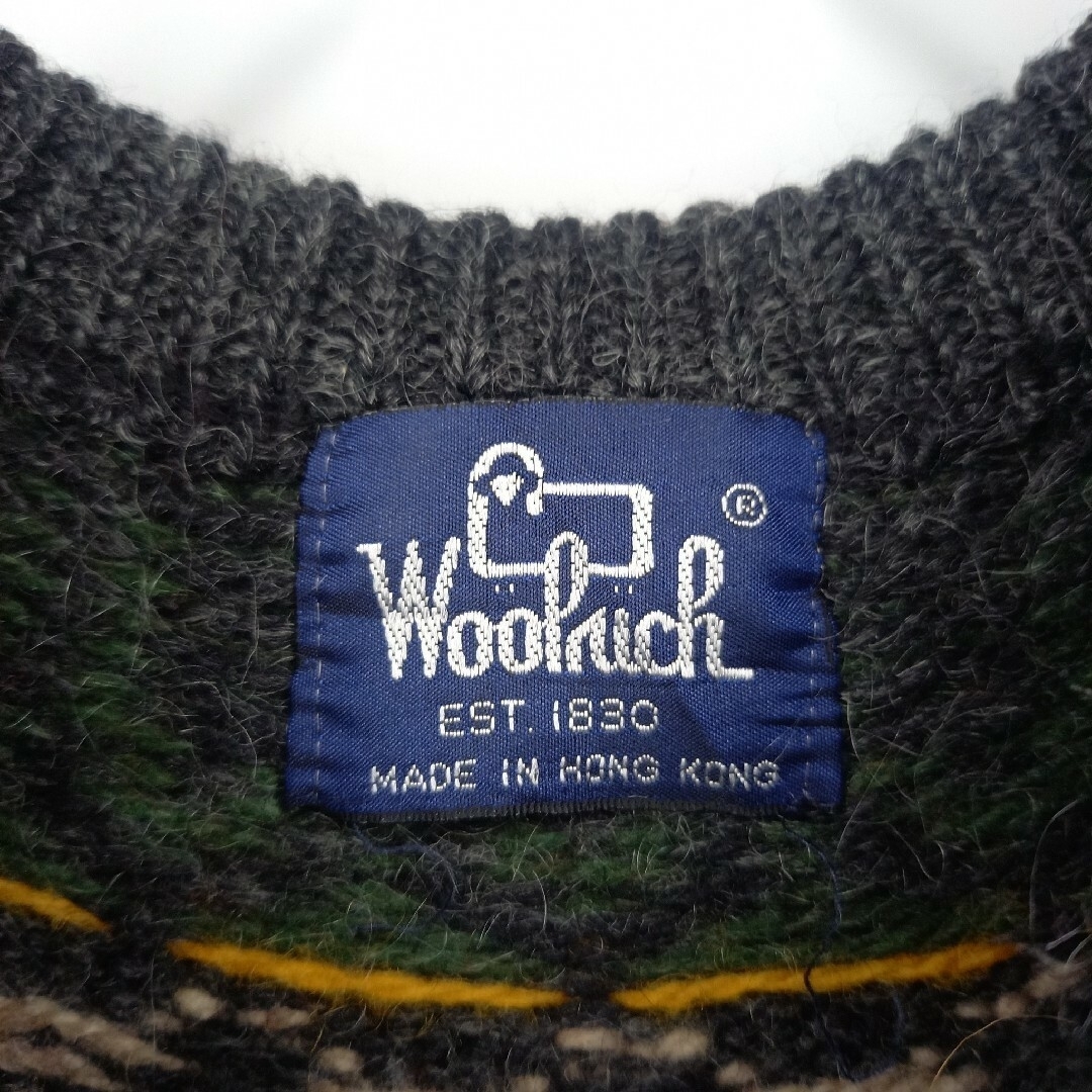 WOOLRICH(ウールリッチ)の90s　ウールリッチ　モヘア　ニット　セーター　ノルディック　フェアアイル　灰色 メンズのトップス(ニット/セーター)の商品写真