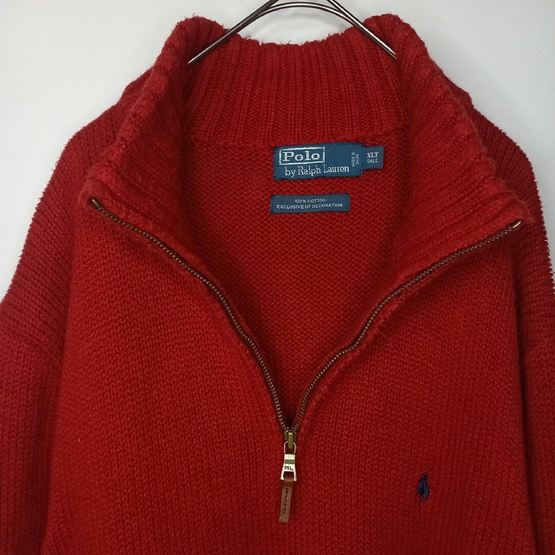 POLO RALPH LAUREN - ラルフローレン ハーフジップ コットンニット セーター 刺繍ロゴ レッド XLの通販 by 古着屋さんのお店|ポロラルフローレンならラクマ POLO RALPH LAUREN - ラルフローレン ハーフジップ コットンニット セーター 刺繍ロゴ レッド XLの通販 by 古着屋さんのお店|ポロラルフローレンならラクマ