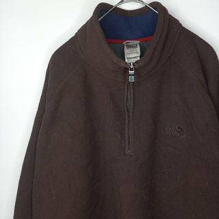 ザノースフェイス(THE NORTH FACE)のノースフェイス　テックフリース　プルオーバー　ブルゾン　裏起毛　ボア　茶　XL(ブルゾン)