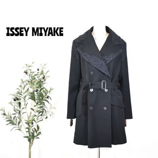 イッセイミヤケ(ISSEY MIYAKE)の★ ISSEY MIYAKE イッセイミヤケ ★ウール トレンチコート 薔薇刺繍(トレンチコート)