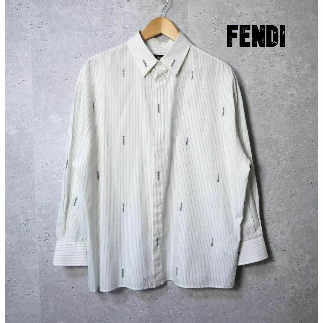 ご機嫌いかがでしょうかVintage  FENDI フェンディ ストライプ シルクシャツ 羽織