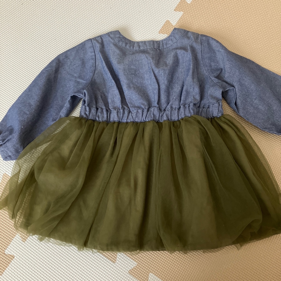 MIALY MAIL(ミアリーメール)のデニム×チュールのワンピース キッズ/ベビー/マタニティのベビー服(~85cm)(ワンピース)の商品写真