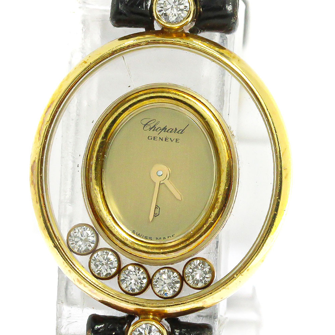 Chopard(ショパール)のジャンク ショパール Chopard 20/4305 ハッピーダイヤモンド K18YG 5P ラグダイヤ クォーツ レディース 内箱・保証書付き_771181 レディースのファッション小物(腕時計)の商品写真