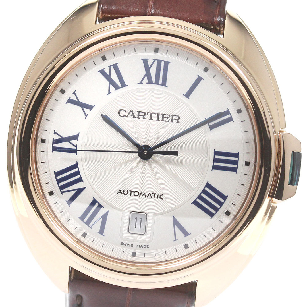 6秒日OH歴カルティエ CARTIER WGCL0004 クレドゥカルティエ K18PG デイト 自動巻き メンズ 良品 箱・保証書付き_780760