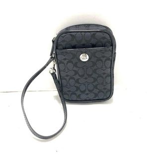 コーチ(COACH)のコーチ ポーチ美品  ミニシグネチャー柄 黒(ポーチ)