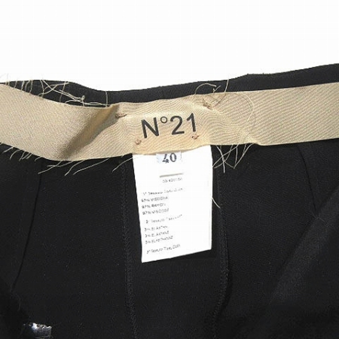 N°21(ヌメロヴェントゥーノ)のヌメロヴェントゥーノ パンツ スラックス ダブル スリム ストレッチ 黒 40 レディースのパンツ(その他)の商品写真