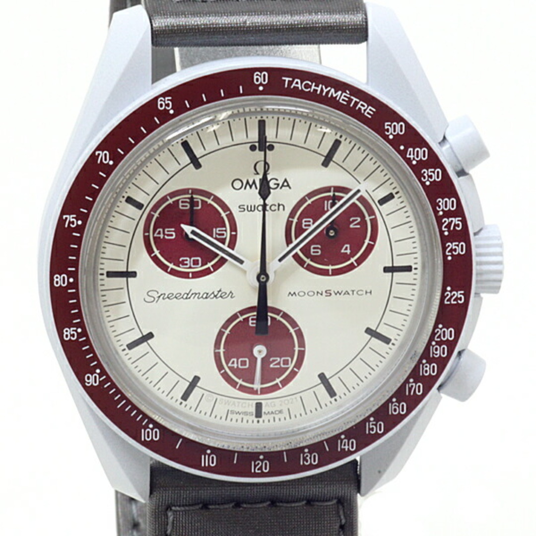 豪奢な ミッショントゥプルート メンズ腕時計 オメガ×スウォッチ 冥王星 【中古】Sランク クォーツ SO33M101 クロノグラフ 腕時計(アナログ)