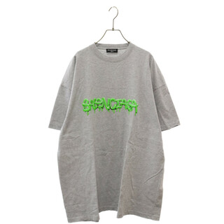 BALENCIAGA バレンシアガ 21AW Slime Graphic Logo Medium Fit Tee グラフィック ミディアムフィット半袖Tシャツ 半袖カットソー ロゴプリント 676589 TLVF1 グレー