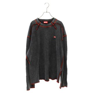 ディーゼル(DIESEL)のDIESEL ディーゼル T-WEEK-LS ロゴ アウトシーム 長袖 カットソー グレー A10539(Tシャツ/カットソー(七分/長袖))