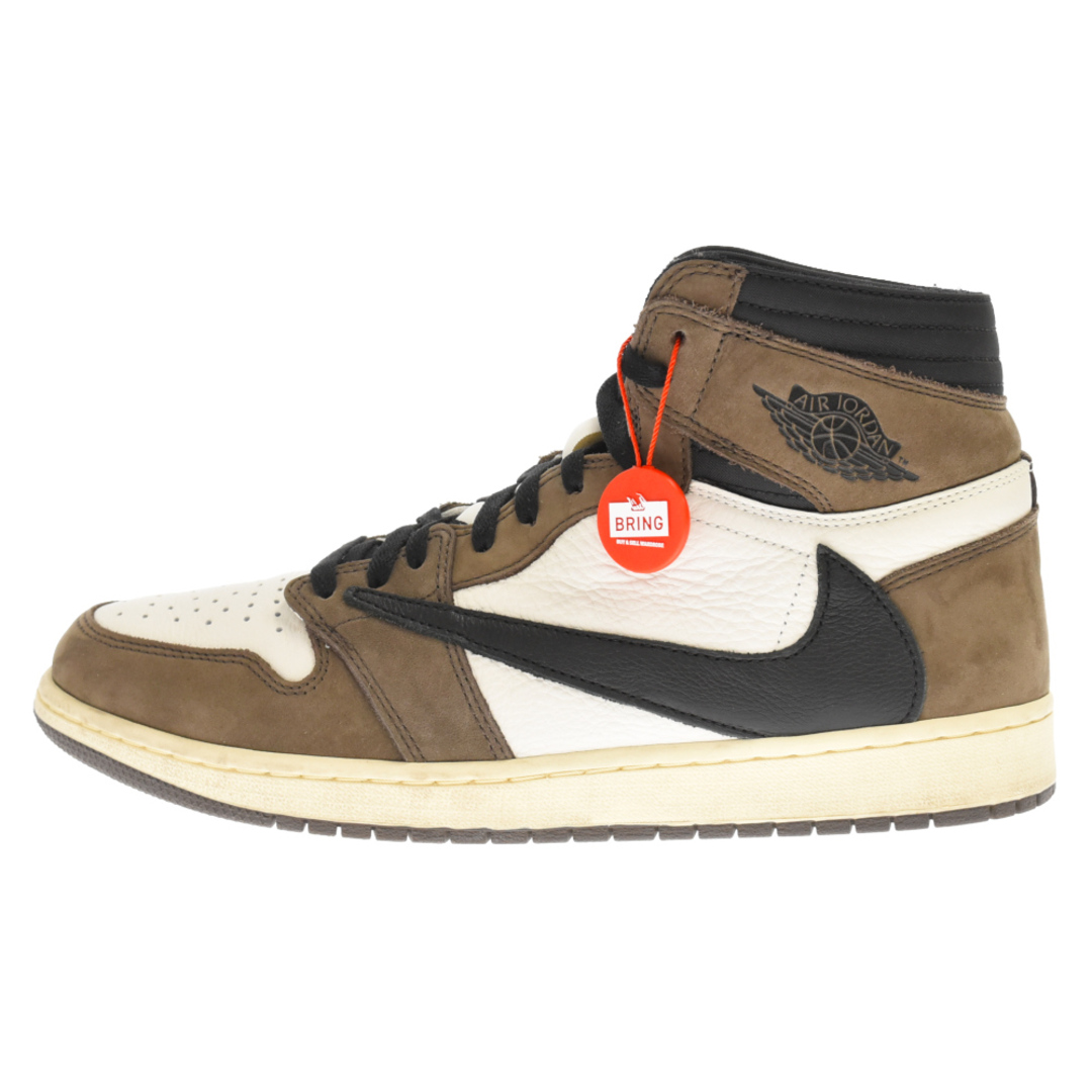 NIKE(ナイキ)のNIKE ナイキ ×TRAVIS SCOTT AIR JORDAN 1 RETRO HIGH OG TS SP トラヴィススコット エアジョーダン1 レトロ ハイ ハイカットスニーカーシューズ ブラウン US12 CD4487-100 メンズの靴/シューズ(スニーカー)の商品写真