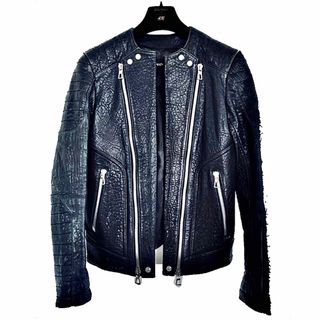 バルマン(BALMAIN)のBALMAIN×H&M レザー ライダース ジャケット  size50(ライダースジャケット)