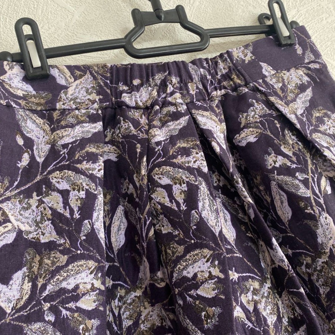 INDEX(インデックス)の美品！index ジャガードスカート  パープル　紫　Lサイズ レディースのスカート(ひざ丈スカート)の商品写真