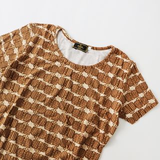 フェンディ(FENDI)の美品 フェンディ FENDI ズッカ プリント 半袖Tシャツ 42/ブラウン トップス【2400013648554】(Tシャツ(半袖/袖なし))