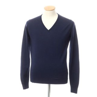 ジョンスメドレー(JOHN SMEDLEY)の【中古】ジョンスメドレー JOHN SMEDLEY ウール Vネック プルオーバーニット ネイビー【サイズS】【メンズ】(ニット/セーター)