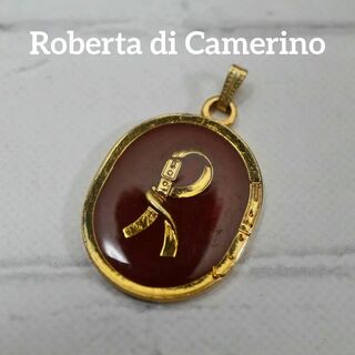 ロベルタディカメリーノ(ROBERTA DI CAMERINO)の【匿名配送】ロベルタディカメリーノ ペンダントトップ ゴールド ロゴ 赤(ネックレス)