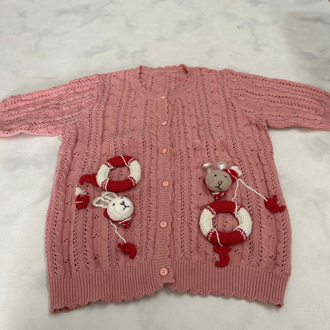 PINK HOUSE - 新品 PINK HOUSE カーディガン うさぎ くま 浮輪 PINK HOUSE - 新品 PINK HOUSE カーディガン うさぎ くま 浮輪