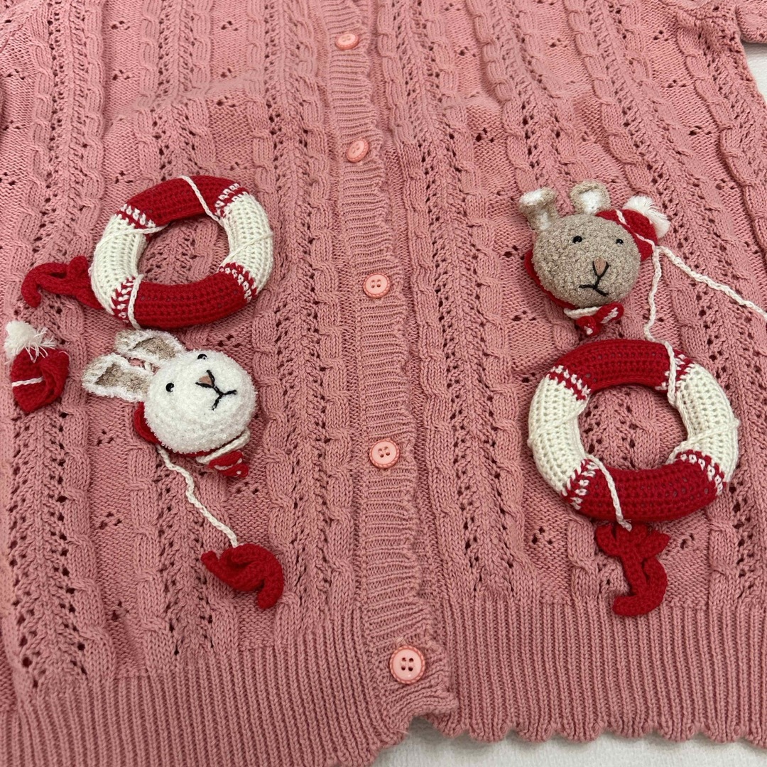 PINK HOUSE - 新品 PINK HOUSE カーディガン うさぎ くま 浮輪 PINK HOUSE - 新品 PINK HOUSE カーディガン うさぎ くま 浮輪