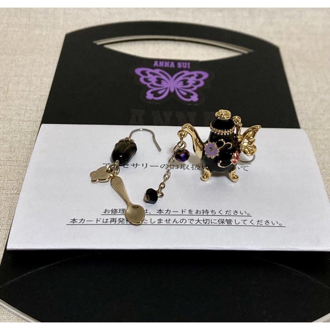 ANNA SUI ピアス　ティーポット　スプーン　新品　アナスイアクセサリー