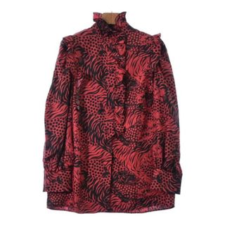 グッチ(Gucci)のGUCCI グッチ ブラウス 42(M位) 赤x黒(総柄) 【古着】【中古】(シャツ/ブラウス(長袖/七分))