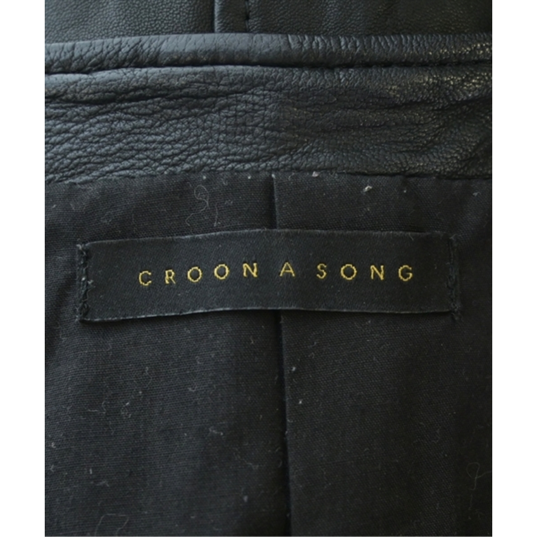 CROON A SONG(クルーンアソング)のCROON A SONG クルーンアソング ライダース 38(M位) 黒 【古着】【中古】 レディースのジャケット/アウター(ライダースジャケット)の商品写真