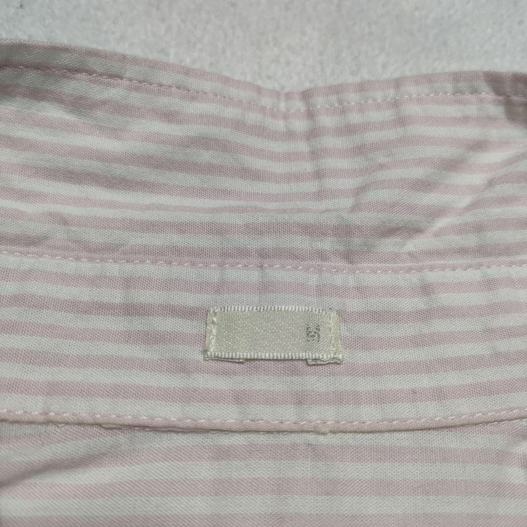 GU(ジーユー)のGU ジーユー (M)　ストライプシャツ　ブラウス　半袖 レディースのトップス(シャツ/ブラウス(半袖/袖なし))の商品写真