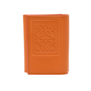 ロエベ(LOEWE)の未使用 ロエベ LOEWE C565TR2X01 レディース 三つ折り財布 ブライトオレンジ サテンカーフ(財布)
