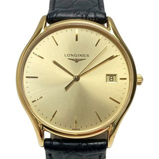 ロンジン(LONGINES)の☆☆LONGINES ロンジン リール デイト L4.759.2 ゴールド文字盤 クォーツ メンズ 腕時計 Lyre(腕時計(アナログ))