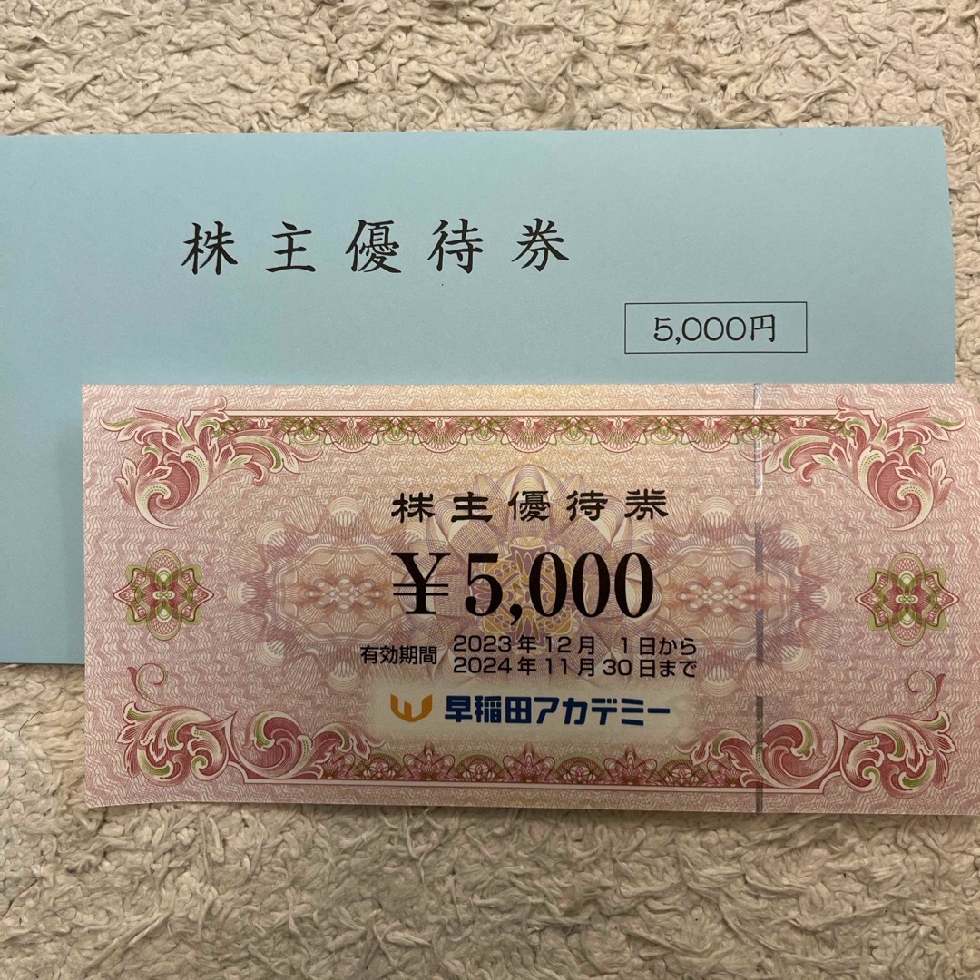 早稲田アカデミー 株主優待 5000円分 エンタメ/ホビーのエンタメ その他(その他)の商品写真