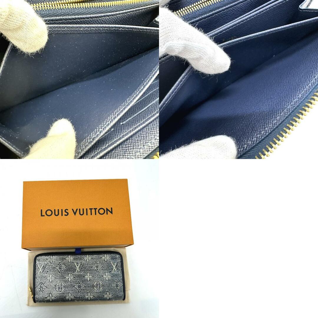 ルイヴィトン LOUIS VUITTON ジッピーウォレット M82468 モノグラムジャカード 長財布 ネイビー 美品