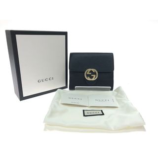 グッチ(Gucci)の▼▼GUCCI グッチ レディース 二つ折り財布 アウトレット インターロッキングG  598167 ブラック(財布)