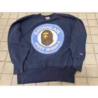 アベイシングエイプ(A BATHING APE)の90s USA製 APE チャンピオン リバースウィーブ L(スウェット)