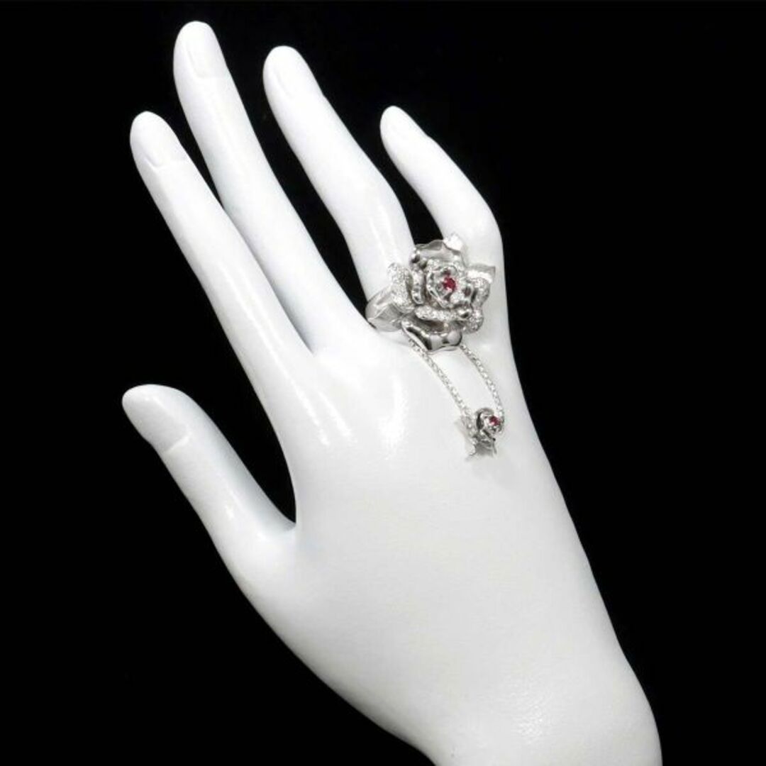 リング 17号 ルビー 0.19ct ダイヤ 0.42ct K18 WG ホワイトゴールド 750 指輪 VLP 90213763 レディースのアクセサリー(リング(指輪))の商品写真