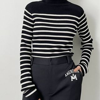 アパルトモンドゥーズィエムクラス(L'Appartement DEUXIEME CLASSE)のL'Appartement Border Turtlneck Knit(ニット/セーター)