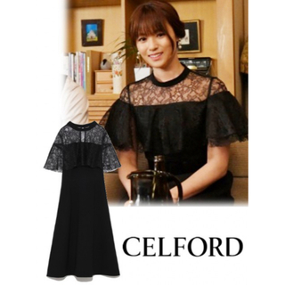 セルフォード(CELFORD)のセルフォード ケープ風フレアワンピース ドレス(ミディアムドレス)