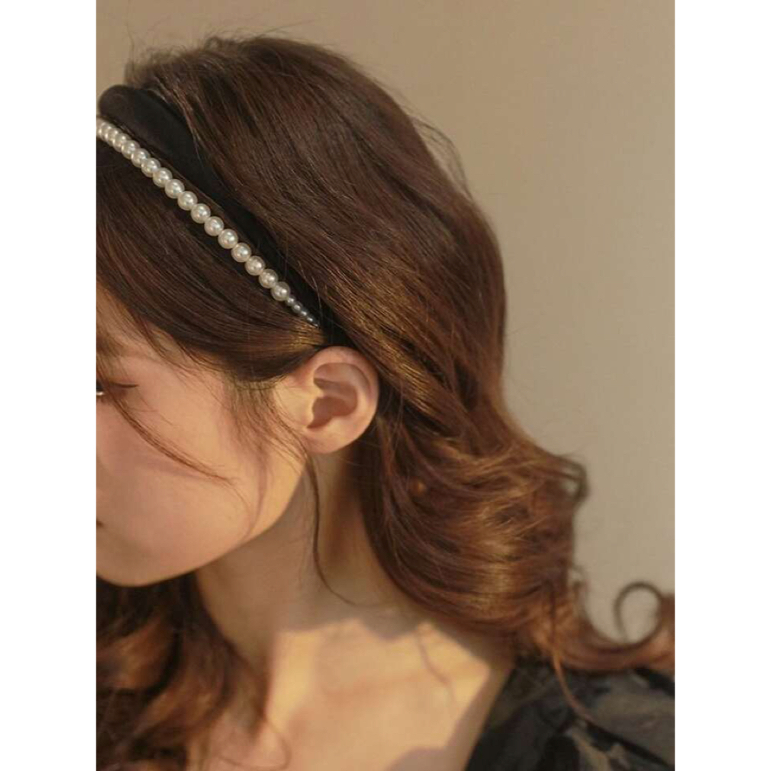 ZARA(ザラ)のフェイクパール カチューシャ 2連 結婚式 レディースのヘアアクセサリー(カチューシャ)の商品写真