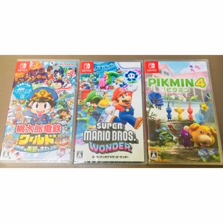 ニンテンドースイッチ(Nintendo Switch)の新品未開封　シュリンク付★マリオワンダー　★ピクミン4★桃太郎電鉄ワールド３本(家庭用ゲームソフト)