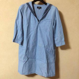 ○希少○96s A.P.C/アーペーセー、デニムワンピース、膝丈、レッド