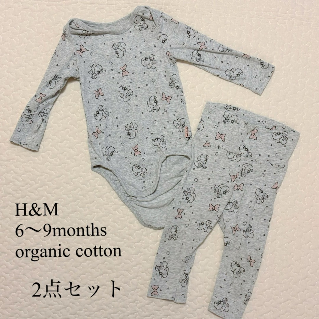 H&M(エイチアンドエム)の【H&Mベビー】サイズ70 ミニーちゃんボディースーツ＆レギンス2点セット キッズ/ベビー/マタニティのベビー服(~85cm)(肌着/下着)の商品写真