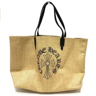 クロムハーツ(Chrome Hearts)のクロムハーツ CHROME HEARTS LARGE BEACHES BAG CHクロス カバン トートバッグ ストロー ベージュ 未使用(トートバッグ)