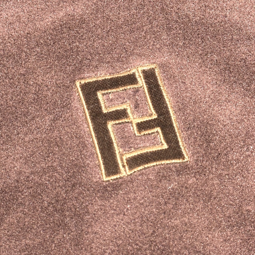 FENDI(フェンディ)のフェンディ FENDI フリース FFロゴ ハイネック カットソー ナイロン ブラウン レディースのトップス(カットソー(長袖/七分))の商品写真