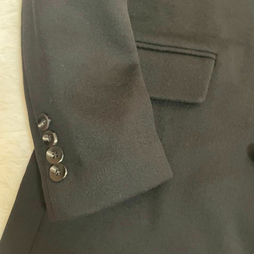 新品　ROBERT CAVANI チェスターコート　カシミア　総柄　黒　ロング メンズのジャケット/アウター(チェスターコート)の商品写真