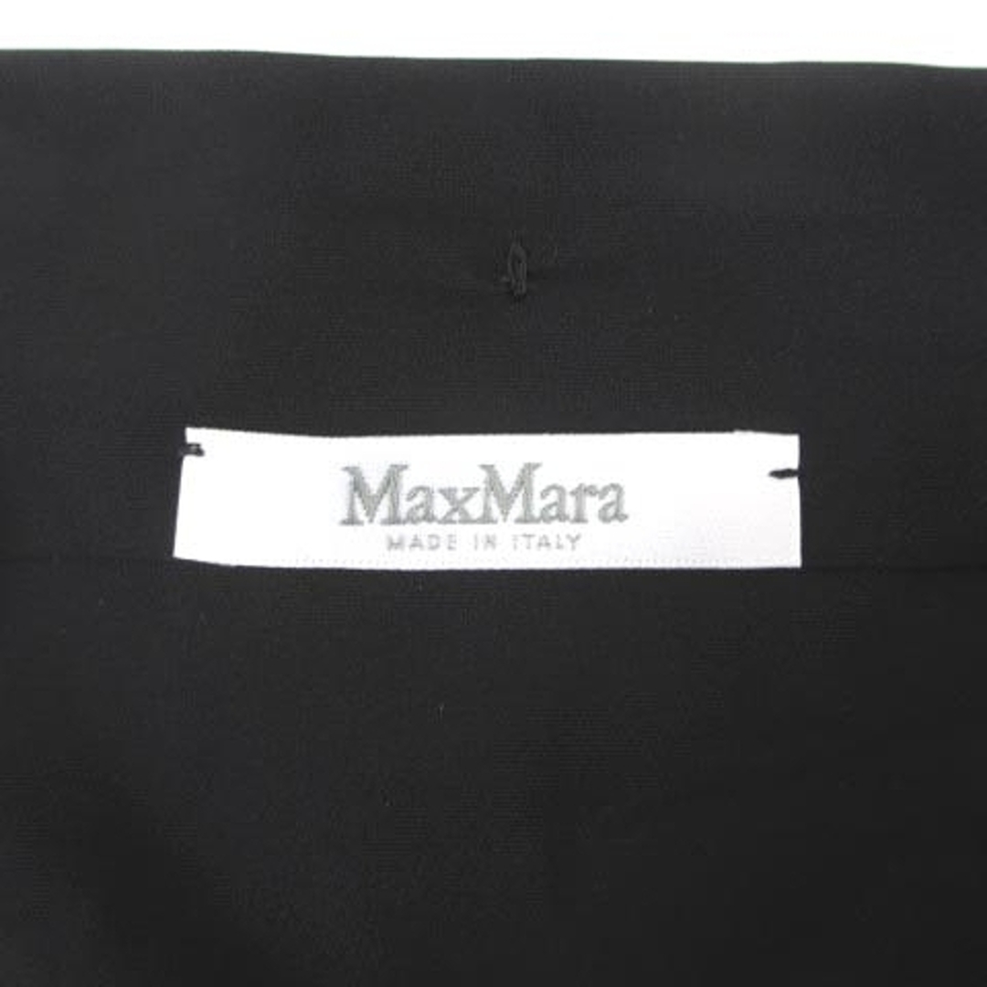 Max Mara(マックスマーラ)のマックスマーラ MAX MARA カットソー Vネック ドレープ 長袖 ブラック レディースのトップス(カットソー(長袖/七分))の商品写真